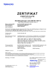 Abreisskupplungen zur Verwendung an Tankstellen nach DIN EN 13617-2 und FprEN13617-2:2021:
Verschiedene Versionen von CSB 21, SSB 16, SSB 25,
PSB 16
