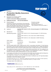 TUEV Production Quality Assurance Notification