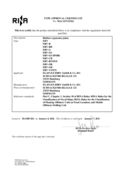 RINA: BauartzulassungERV-R, ERV-BR, ERV-G, ERV-GS, ERV-GS HNBR, ERV-CR, ERV-ROTEX, ERV-OR, ERV-GR, ERV-VITEX