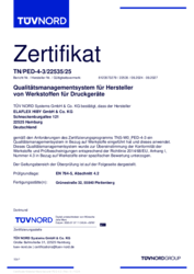 Druckgeräterichtlinie Zertifikat für Werkstoffhersteller ELAFLEX HIBY