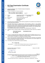 ATEX Certificate ZVG 2 Nozzles & Adaptor ZED 1 for L.P. Gas (Autogas)