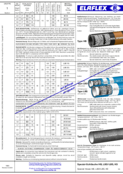 Spezial-Schläuche HB, LBD/LBS, KS
