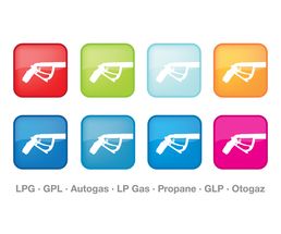 Icon / Web<br />Tankstelle, Zapfventil für LPG Gas (Farben)