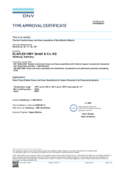 Typenzulassung Slimline-Zapfschläuche SL / SL-LT / SL SF