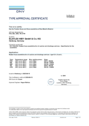 DNVTypenzulassung
Bunker- und Cargoschläuche:FHD / SBL / SBS / TW / STW