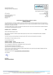 WRAS (Water Regulation Advisory Scheme, UK): 
Zulassung ERV-R und ERP für Trinkwasser