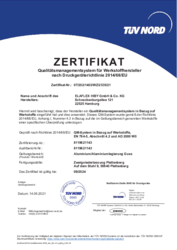 Druckgeräterichtlinie Zertifikat für Werkstoffhersteller ELAFLEX HIBY