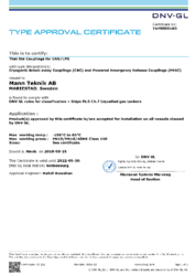 DNV 
Typenzulassung CBC und PERC für Installation an Schiffen