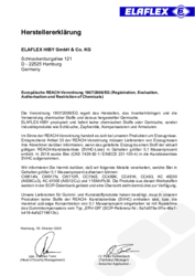 Herstellererklärung EH 
REACH-Verordnung
