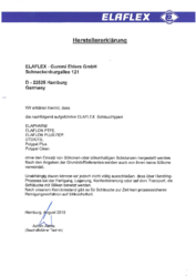 HerstellererklärungSilikonfreiheit bei Schlauchtypen